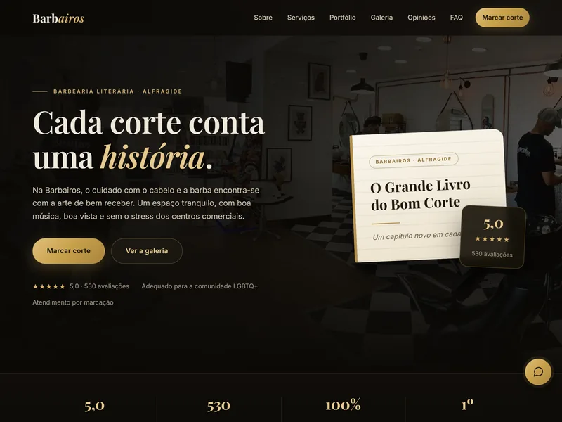 Site da Barbairos — Barbearia Literária